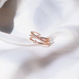 New Fashion Design Zircon Multilayer Twist Rings