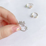 New Sweet Flower Zircon Adjustable Rings