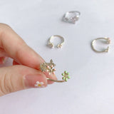 New Sweet Flower Zircon Adjustable Rings