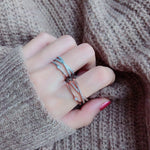 New Fashion Design Zircon Multilayer Twist Rings