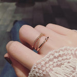 New Fashion Design Zircon Multilayer Twist Rings